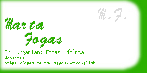 marta fogas business card